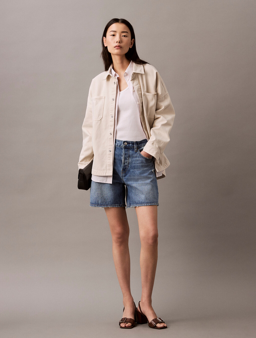 Oversized Utility Shirt, SOFT BONE, hi-res