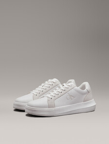 Leather Trainers, Bright White/Creamy White, hi-res