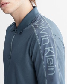 Zip Polo Shirt, DARK SLATE, hi-res