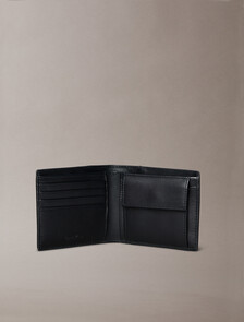 Leather RFID Billfold Wallet, Black, hi-res
