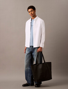 Leather Document Tote Bag, Black, hi-res