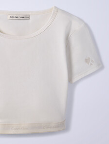 Jung Kook for Calvin Klein Heritage Cotton Lightly Lined T-Shirt Bralette, Tofu, hi-res