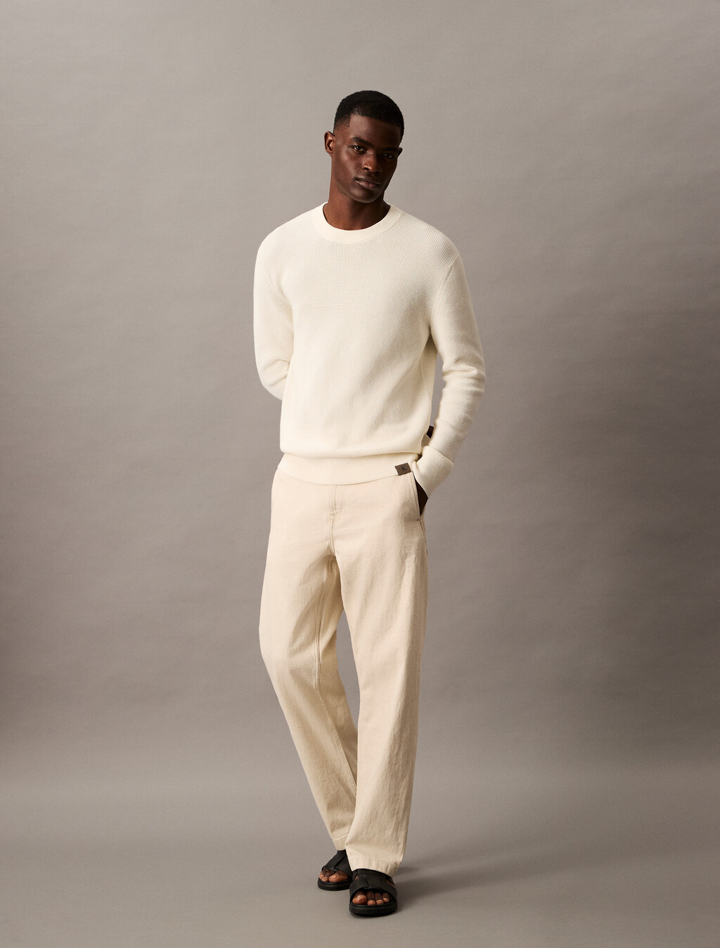 Cotton Linen Relaxed Jeans, NATURAL SUN, hi-res