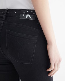 HIGH RISE SLIM BOOTCUT BODY JEANS, Washed Black Hem Embro, hi-res
