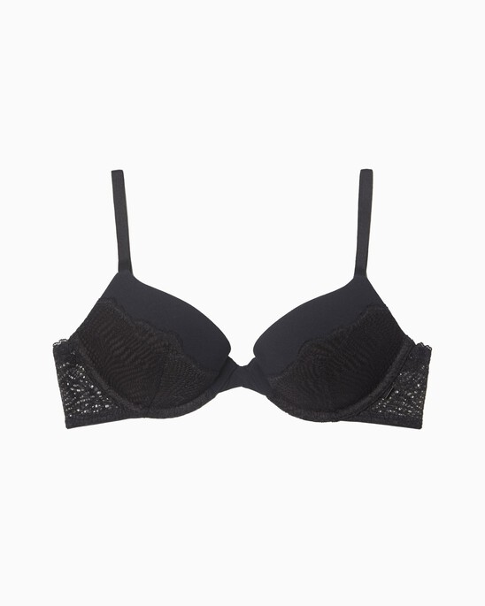 SCALLOPED LACE PUSH UP PLUNGE BRA