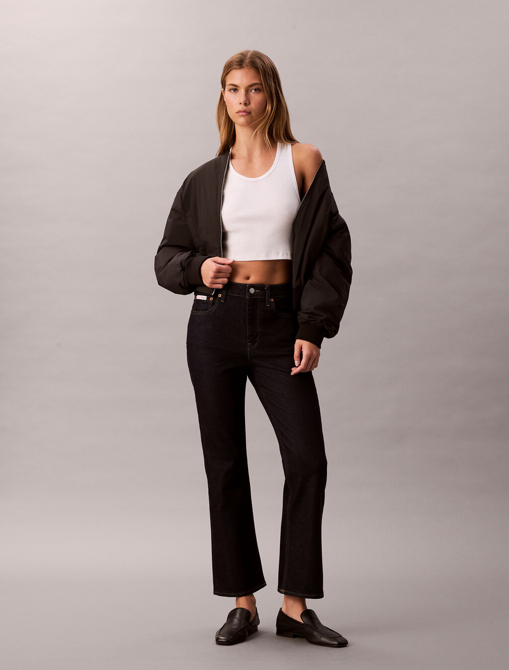 Cropped High Rise Flared Jeans, CK CLASSIC RINSE, hi-res