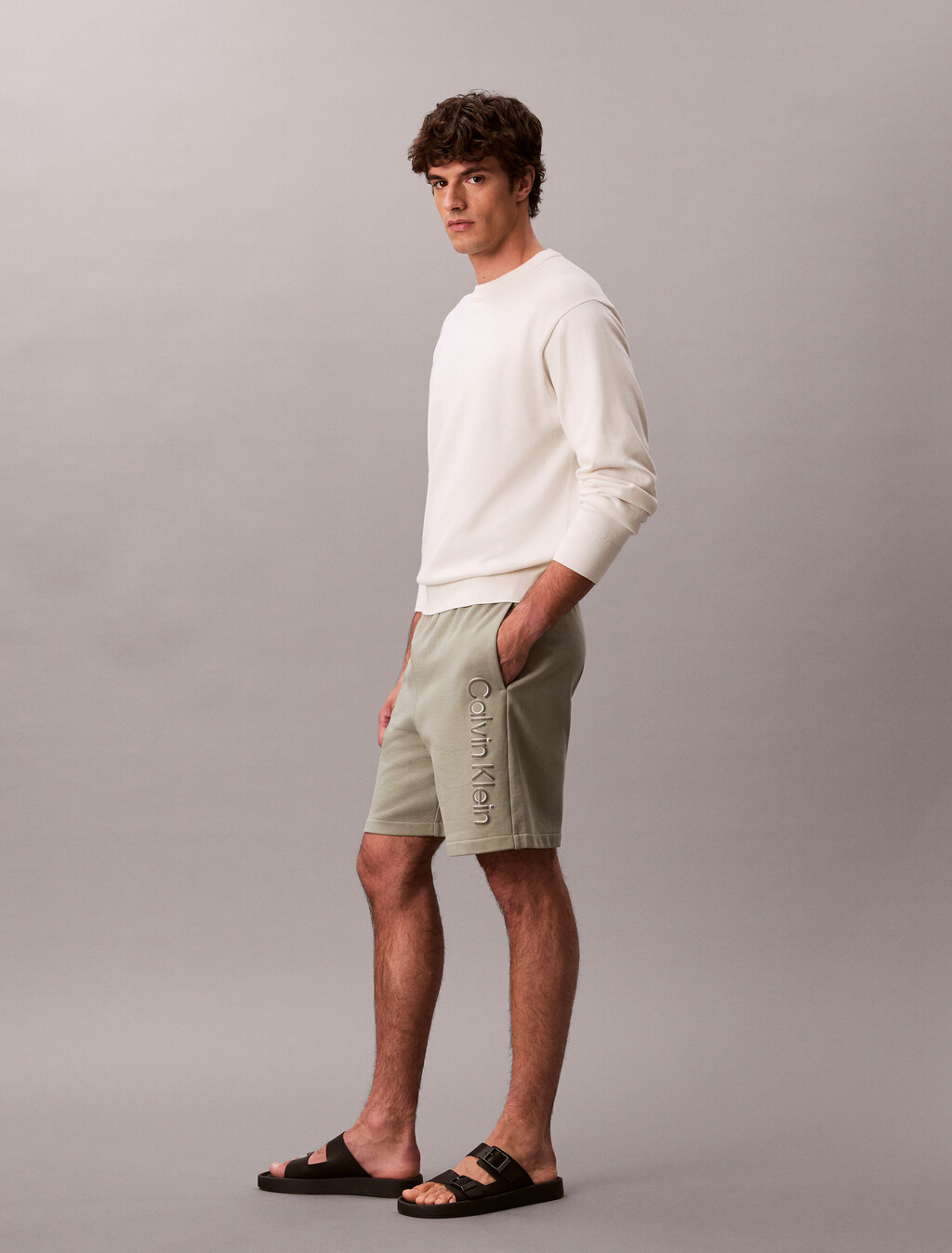 Cotton Terry Graphic Short, Shadow, hi-res