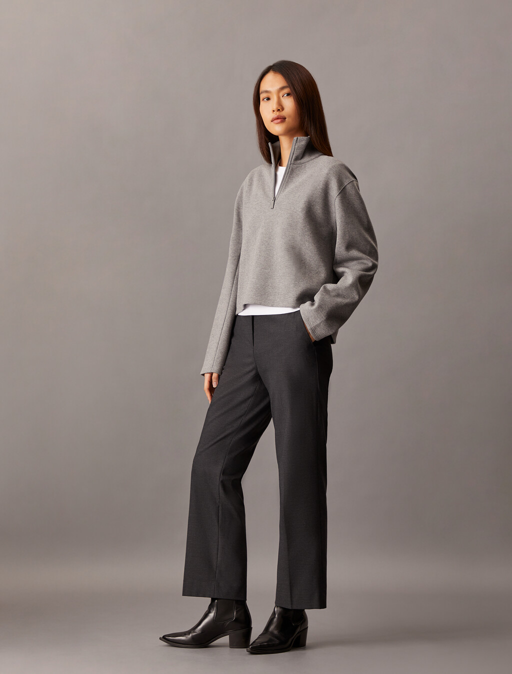 Refined Stretch Trousers, Endless Gray Melange, hi-res