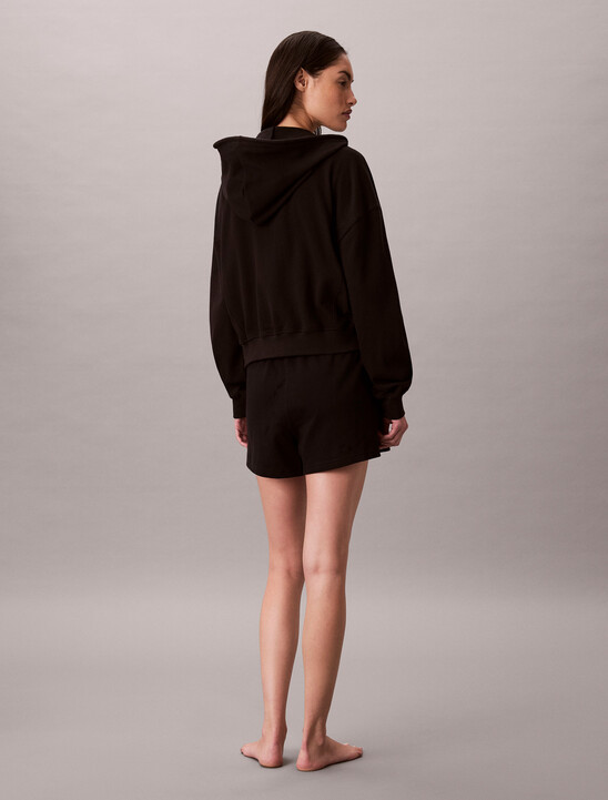 Logo Cotton Jersey Zip Thru Hoodie