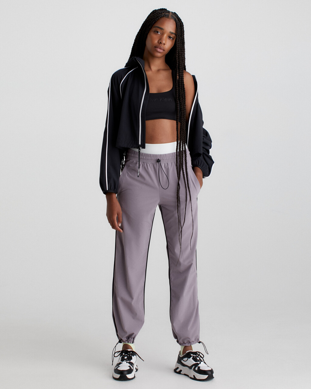 Relaxed Parachute Pants, GRAY RIDGE, hi-res