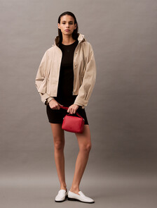 Rib Knit Mini Dress, Black, hi-res