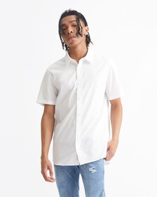 LOGO PIPING RELAXED SHIRT, Bright White, hi-res