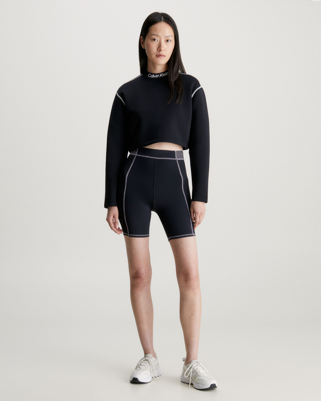 Cropped Mock Neck Logo Top, BLACK BEAUTY, hi-res