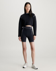 Cropped Mock Neck Logo Top, BLACK BEAUTY, hi-res