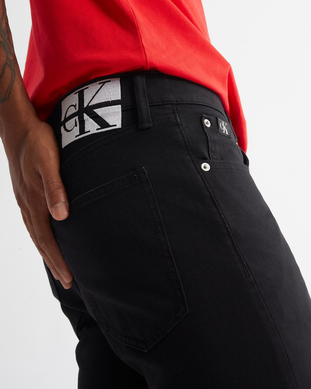 Ultimate Stretch Skinny Jeans, Rinse Black Back Embro, hi-res