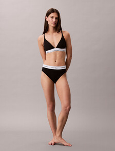 Icon Cotton Modal High Waist Bikini, Black(UB1), hi-res