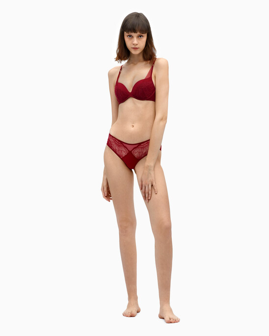 CK BLACK CAMELLIA PUSH POSITIVE PLUNGE BRA