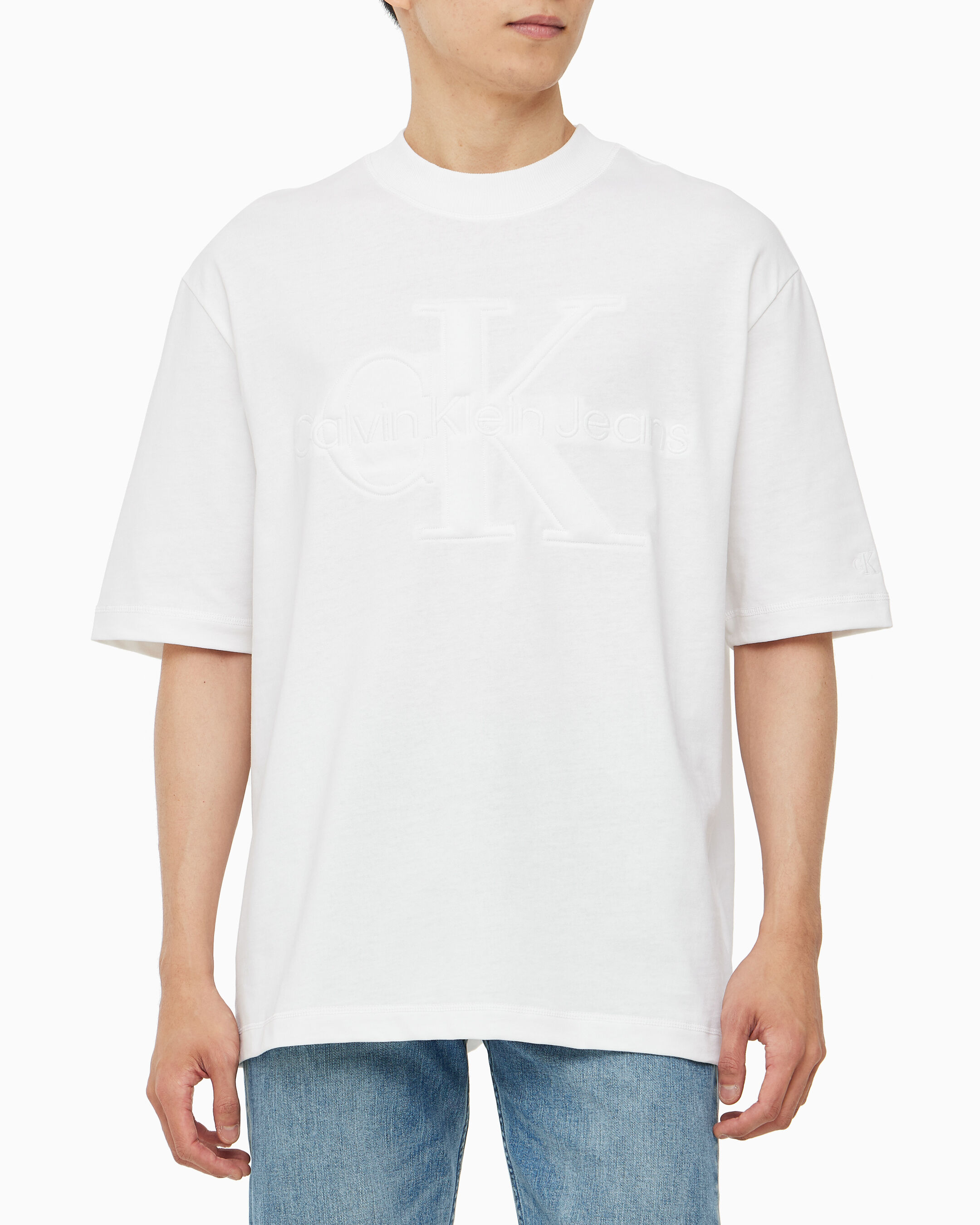 Oversized Monogram T shirt white Calvin Klein Singapore