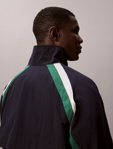 Colour Block Nylon Track Jacket, Miami Green, hi-res