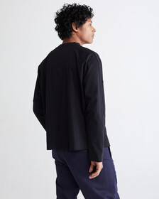 STANDARDS COMPACT COTTON LONG SLEEVE TEE, BLACK BEAUTY-00, hi-res