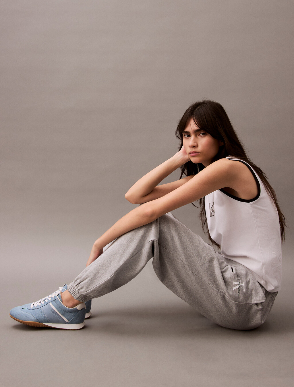 Relaxed Monogram Joggers, Heroic Grey Heather, hi-res