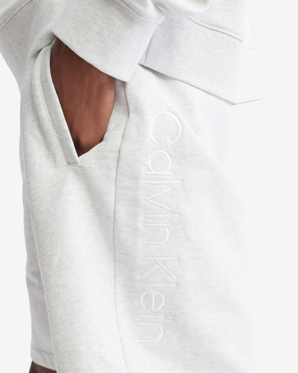LOGO TERRY SHORTS, BC01 Light Grey Heather, hi-res