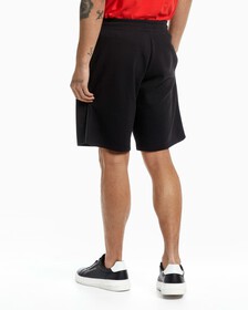 ATHLEISURE TWILL INTERLOCK PIPED SWEAT SHORTS, BLACK BEAUTY 00, hi-res