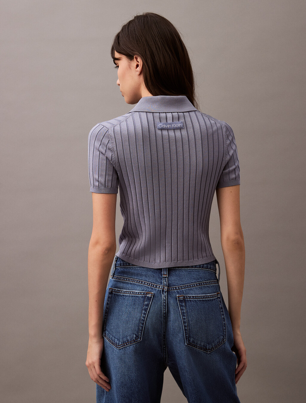 Silky Cropped Baby Polo Shirt, Country Blue, hi-res