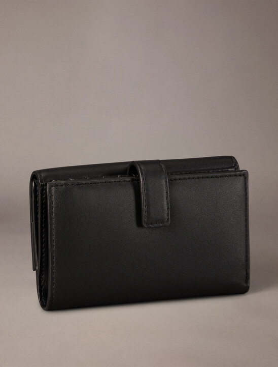 CK Lock Medium Compact Flap Wallet