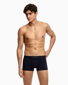 EMBOSSED ICON MICROFIBER LOW RISE TRUNKS, Blue Shadow, hi-res