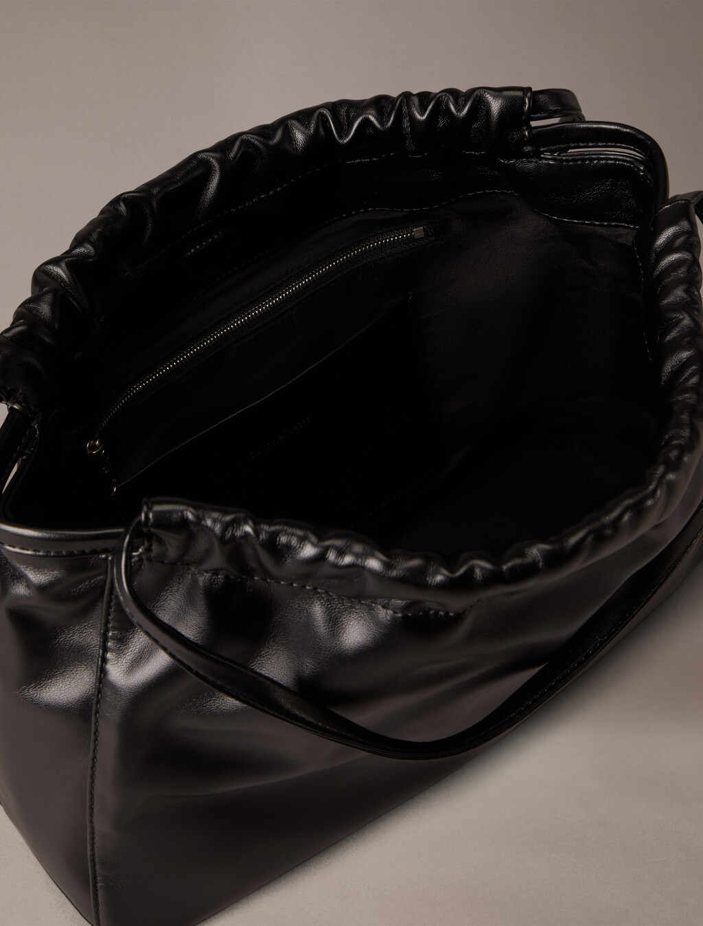 Drawstring Shoulder Bag, Black Beauty, hi-res