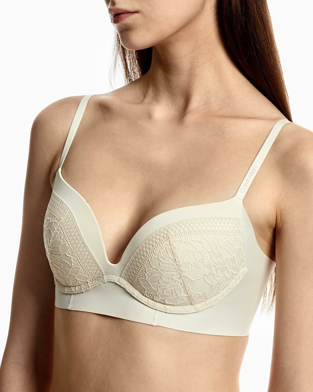 INVISIBLES LACE PUSH UP PLUNGE BRA, Desert Sand Dune, hi-res