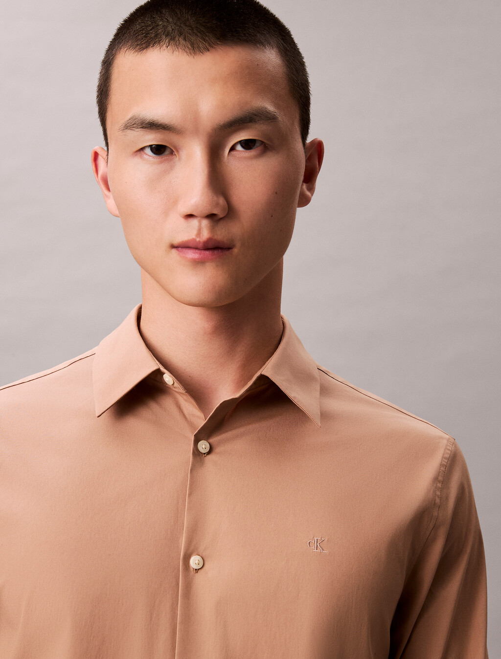 Slim Stretch Poplin Shirt, Stonehenge, hi-res