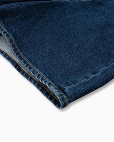 RECONSIDERED HIGH RISE WIDE LEG DENIM SHORTS, Dark Blue Exposed Shank, hi-res