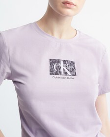 Monogram Box Print Organic Cotton Slim Tee, Lavender Aura, hi-res