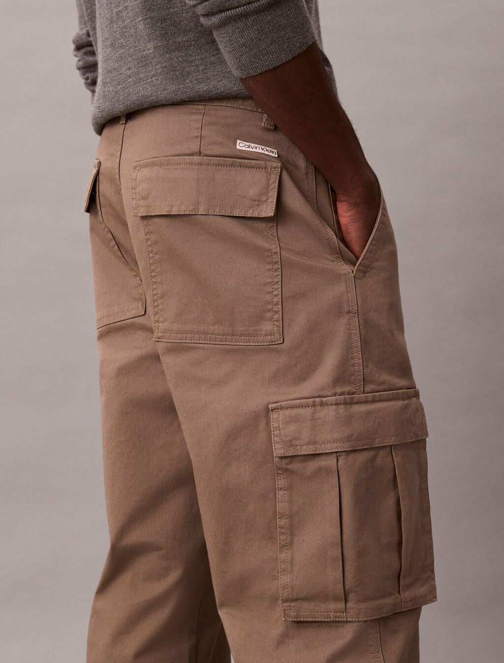 Baggy Cotton Cargo Pant, Taupe Tone, hi-res