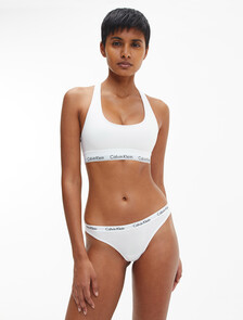 Icon Cotton Lightly Lined Bralette, WHITE, hi-res