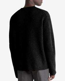 Standards Ribbed Crewneck Sweater, Black Beauty, hi-res