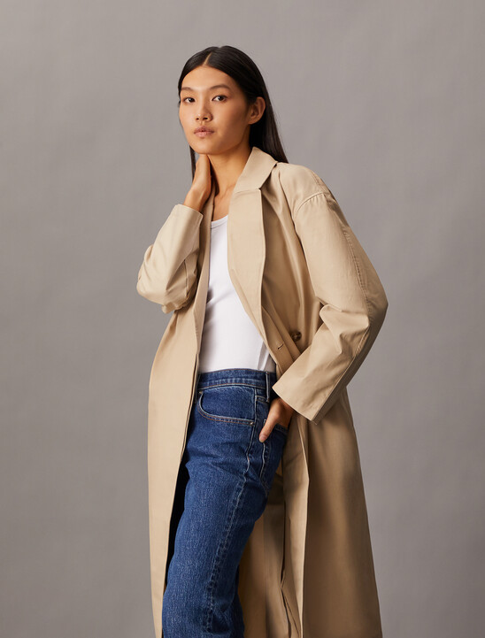 Organic Cotton Blend Trench Coat