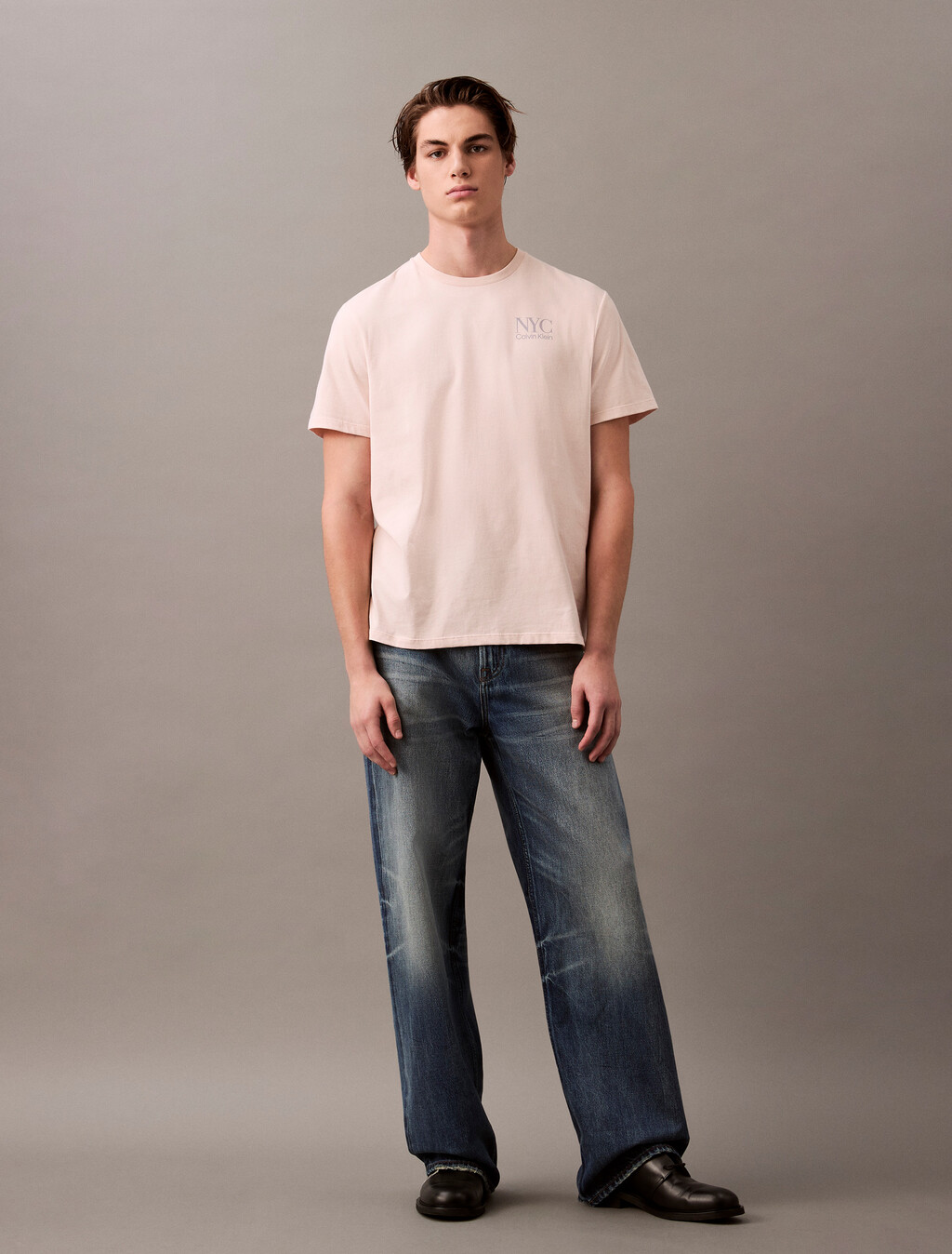 Embroidered NYC Back Tee, Silver Peony, hi-res