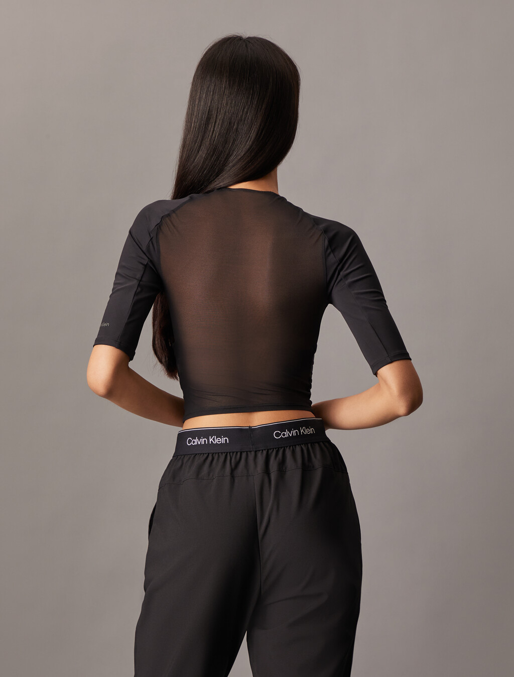 Icon Ruched Front Tee, Black Beauty, hi-res