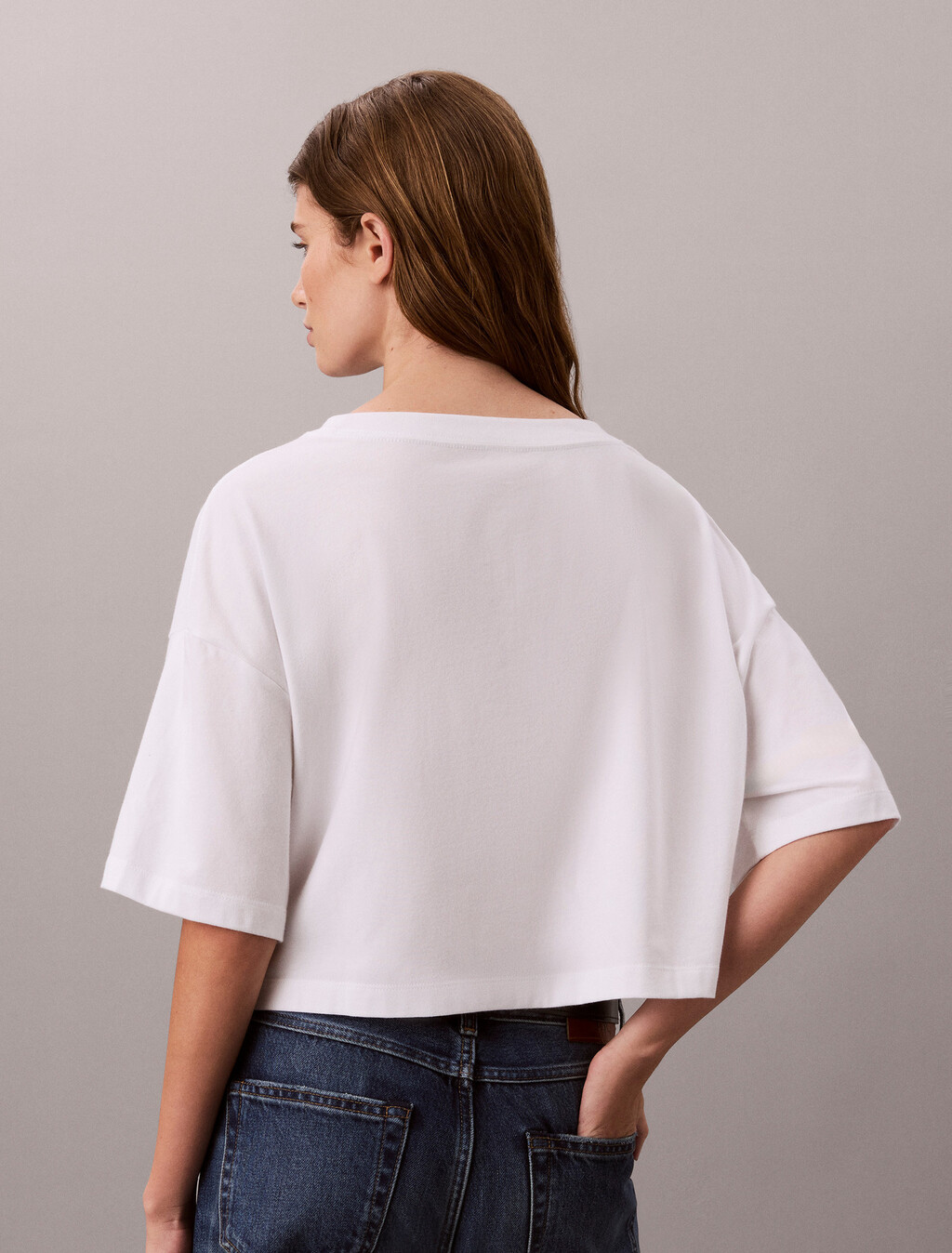 Logo Cropped T-Shirt, Bright White, hi-res