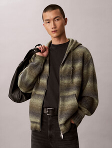 Ombr&eacute; Zip-Up Hoodie, Olive Night, hi-res