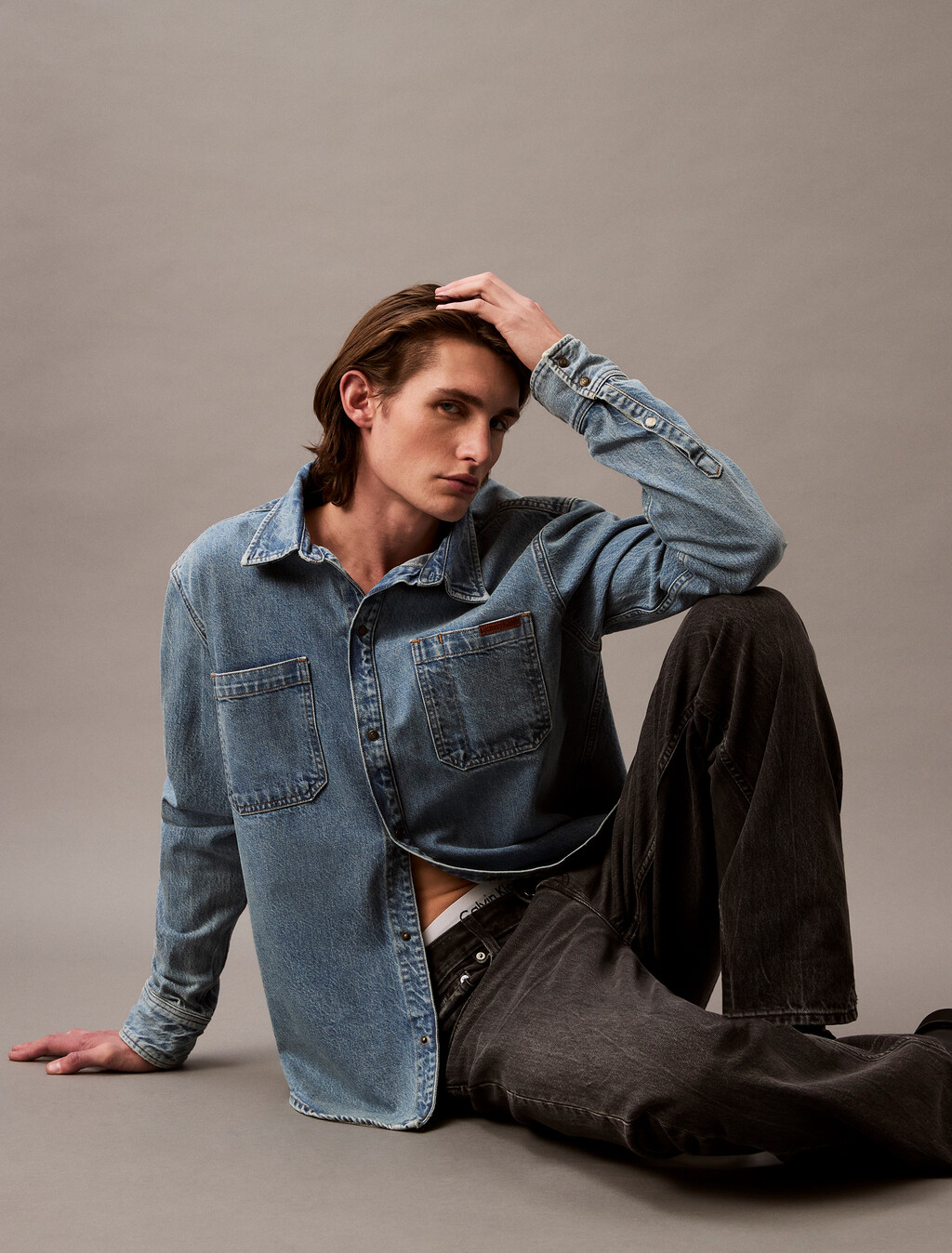 Relaxed Denim Shirt, CK NO06, hi-res