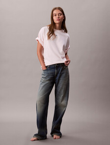 Woven Label Oversized Tee, Tender Blush, hi-res