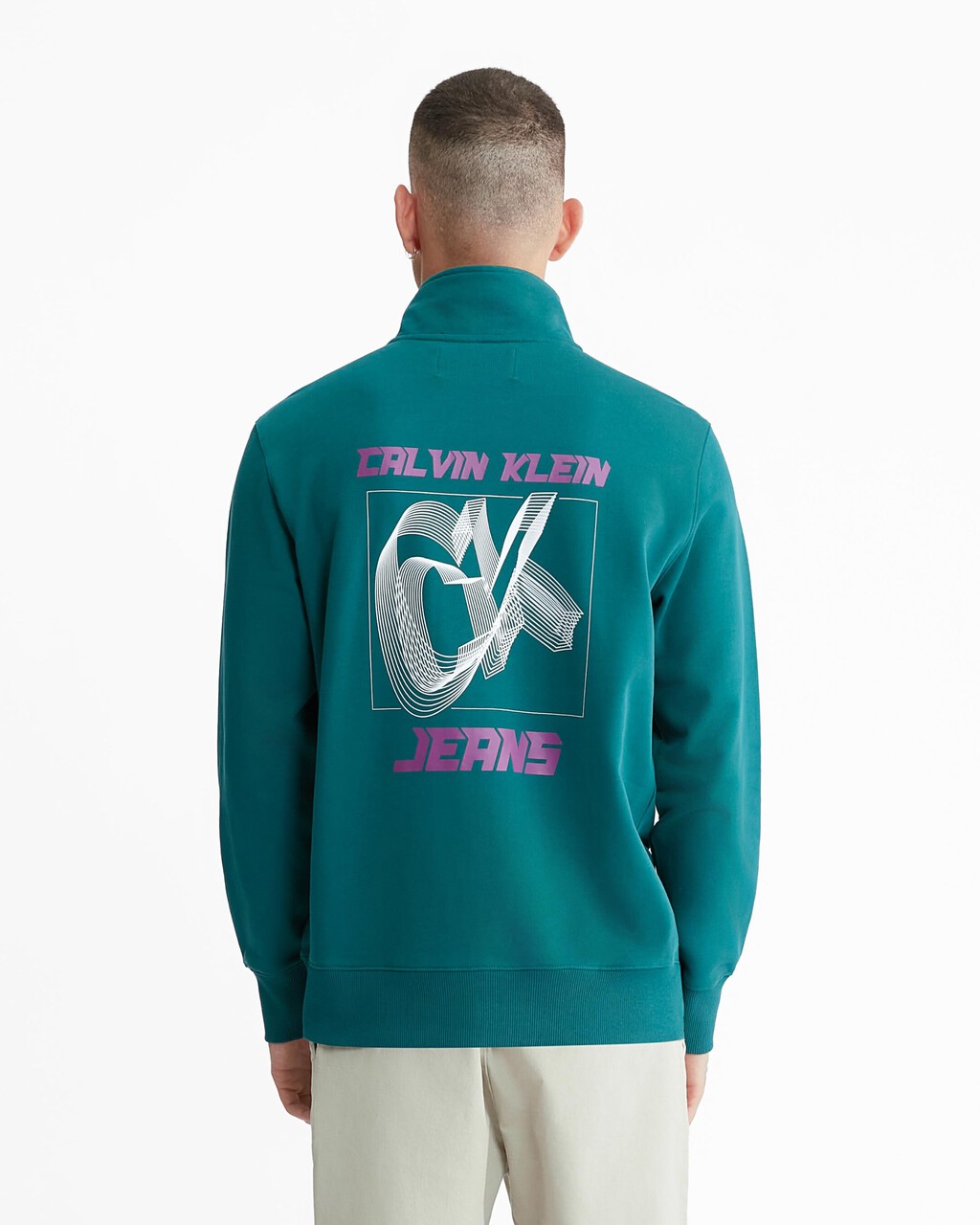 3D Future Fade Half Zip Sweatshirt, Atlantic Deep, hi-res