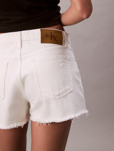90s Fit Frayed Denim Short, CHALK WHITE DESTROY, hi-res