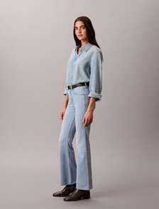 37.5 Asian Fit High Rise Flared Jeans, DENIM LIGHT A, hi-res