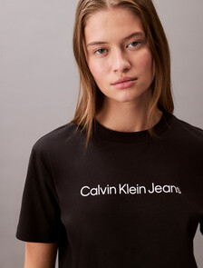 Institutional Logo Tee, Black, hi-res