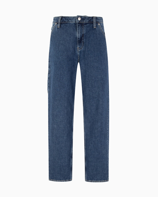90s Straight Blue Stonewash Utility Jeans